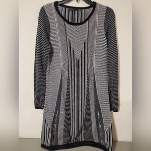 Prana Sweater Dress Medium Black Striped Sweater Dress